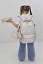 Girl's 4-Piece School Bag Set with Beige Butterfly - Backpack, Lunch Bag, Pencil Case and Mini Wallet - 6