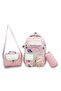 Girl's 3-Piece School Bag Set with Beige Teddy Bear - Backpack, Lunch Bag, and Pencil Case for Primary School and Kindergarten - 2