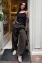 Brown Plaid Patterned High Waist Balloon Fit Women's Pants Mg2726 - 2