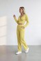 Women's Yellow Waist Tie-Detail Top and Bottom Set - 2