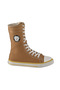 Brown Linen Women's Boots - 5