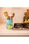 1 Piece of Turquoise Ceramic Spoon with Lemon Motif (16 cm Length - 10 cm Diameter)