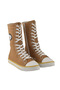 Brown Linen Women's Boots