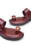 Elovisa Burgundy Rustic Women's Flip Flops with Stone Detail, Daily Comfortable and Stylish Slippers - 5