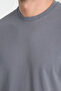 2857 Massimo Men's Gray 100% Supima Cotton Stretchy Fabric Regular Fit Crew Neck T-Shirt - 3