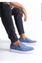 Blue Suede Belted Laceless Lightweight High Sole Style Men's Shoes Tge230730