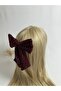 Burgundy Sequin Bow Automatic Buckle - 3