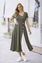Women's Asymmetrical Collar Button Detailed Viscose Midi Dress - 2