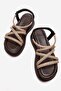 Women's Cross Stone Elastic Sandals Brown - 5