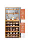 Solid Wood Flip Door Shoe Rack Cabinet with Hanger – 100×32×188 cm - 2