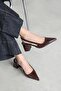 Luan Women's Patent Leather Heeled Shoes Brown - 2