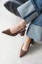 Stefan Women's Suede Heeled Shoes Brown - 2