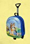 Kindergarten Nursery Children's Themed Bluey 3D Color Printed Squeegee Wheeled School Bag and Backpack - 2