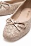 Women's Ribbon Accessory Ballet Flats Beige Straw - 3