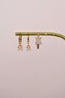 Square Stone Hoop Earring Set – 3-Piece Combination Earrings with Zircon Stones - 2