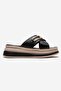 Women's cross-strapped slipper black - 2