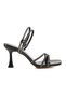 Black Patent Leather Women's Heeled Sandals