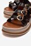 Women's 3-Ring Ring Set Buckled Slipper Brown - 3