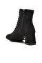 Black Suede Women's Heeled Boots - 4
