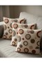 Punch Embroidery Look Geometric Round Patterned Digital Print Bohemian Style Set of Cushion Cover - 4
