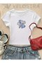 Women's Floral Printed Basic Daily Use Crop T-Shirt