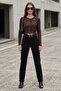 Women's Leopard Printed Li Cropped Blouse Buttoned Long Sleeve Fit Soft-Textured Blouse - Women's Blouse - 2