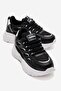 Yan Halka Patterned Anorak Women's Sports Shoes Black White