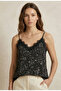 Women's Black Floral Print Printed Lace Detailed Adjustable Ring Strap Crepe Fabric Blouse - 5