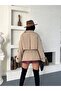 Women's Double-Breasted Tie-Up Windbreaker Detailed Short Trench Coat Jacket - 8