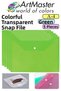 Green A4 Snap Fastener File Transparent Colored Envelope File 5 Pieces Snap Fastener File Waterproof 100 Sheet Capacity