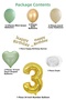 Adaçayı Concept 3Rd Birthday Set; Mold Green-Chrome Gold-Sea Sand and Sage Heart Foil Balloon - 3