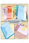 Blue A5 Snap Fastener File Transparent Colored Envelope File 5 Pieces 17X22 cm Snap Fastener File Waterproof 50 Sheets - 4