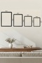 2 Pieces Black Wooden Framed Minimalist Abstract Vintage Paintings - 6