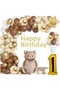 Bow Tie Bear Foiled Balloon Boy Girl Child Decoration Birthday Party Set Ornament - 5
