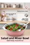 Premium Pink Exterior Stainless Steel Salad and Mixer Bowl - Serving Bowl with Handle (29 cm)