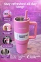 Steel Tumbler Thermos with Handle 1.2 L Large Size with Straw Compatible with Car Cup Holder Hot and Cold Holder