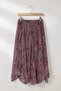 Burgundy Asymmetrical Shawl Pattern Chiffon Skirt Tdrss26Et00040 - 5