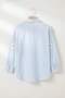Baby Blue Oversized Daisy Embroidered Muslin P Cotton Shirt Tdrss26Go00027 - 5