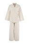 Ekru Çizgili Dokuma Müslin 100% Pamuk Plaj Kimono Pantolon Takım TBESS26AU00023 - 9