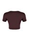 Mürdüm Crop Light Support Soft Textured Crew Neck Knitted Sports Top/Blouse Twoaw21Bz0158 - 8