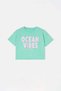 Sarı-Yeşil 2'li Kız Çocuk Baskılı Örme T-Shirt TKDSS26TS00053 - 9