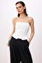 Beyaz Kalp Yaka Peplum Detaylı Party Büstiyer TPRSS26BS00019