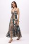 Multi-Colored Patchwork A-Line/ Bell-Form Maxi Woven Chiffon Dress Twoss26El00761