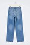 Trendyol Studio Collection Mavi More Sustainable Yüksek Bel Straight Düz Kesim Jeans TWOSS26JE00238 - 7