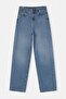 Koyu Mavi Yüksek Bel %100 Pamuk Baggy Jeans TWOSS26JE00205 - 5