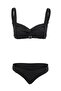 Black Bralette Covered Textured Normal Waist Regular Bikini Set Tbess26Bt00058 - 4
