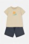 Stone Boy's 100% Cotton Back Printed Knitted T-Shirt Shorts Bottom-Top Set Tkdss24Au00008 - 4
