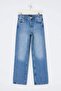 Trendyol Studio Collection Mavi More Sustainable Yüksek Bel Straight Düz Kesim Jeans TWOSS26JE00238 - 6