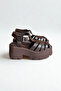 Brown Thick Sole Women's Sandals P9025 - 7