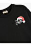 Sweatshirt New Year's Themed Print Detailed Long Sleeve Crew Neck - 5